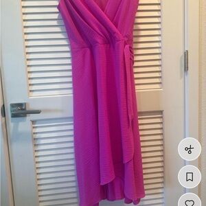 DKNY Vibrant Pink High Low Dress